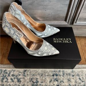 Badgley Mischka Glittering Silver Heels